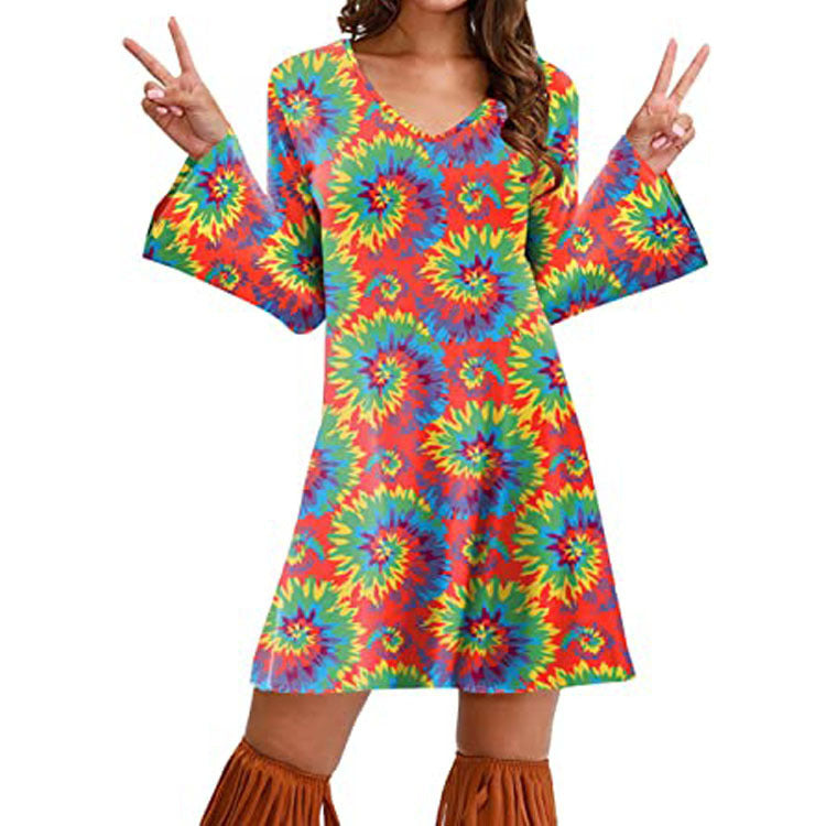Hippie Clothing Print Dress Women Limorista
