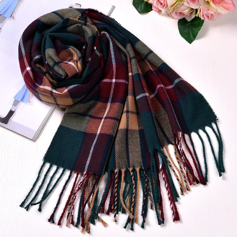 Autumn And Winter British Style Plaid Scarf Winter Limorista