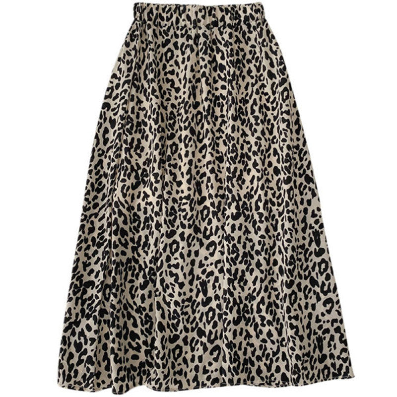 Leopard Print Skirt Women&
