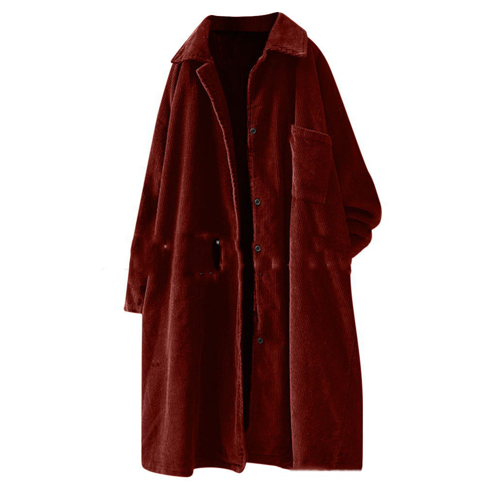 Simple Lapel Long Sleeve Mid-Length Trench Coat Women Limorista