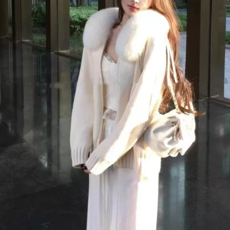 Limorista - Shirt Small Imitation Fox Fur Collar Coat Women&