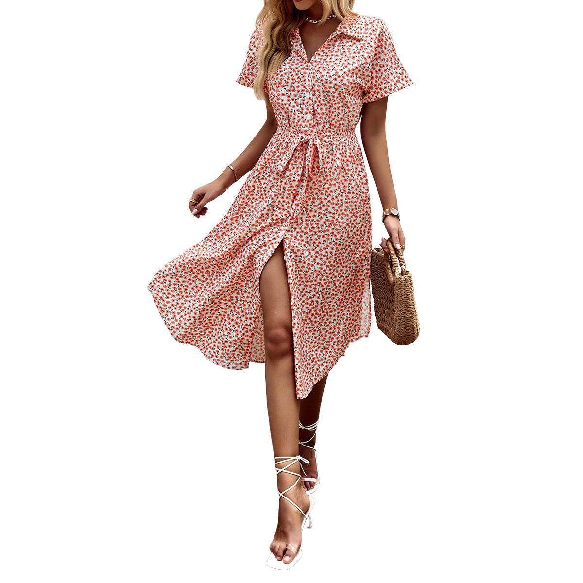 Floral Dress With Elegant Temperament And Long Skirt Limorista