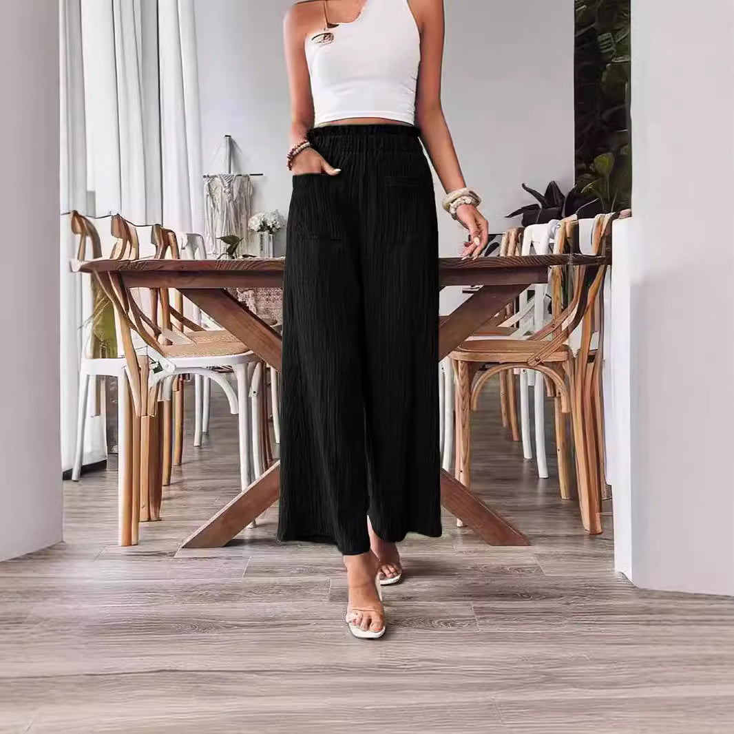 Casual Loose-fitting Wide-leg Slim-fit Trousers Limorista
