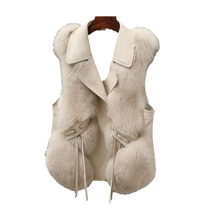 Fur Vest Short Coat Autumn And Winter New Patchwork Winter Fox Fur Jacket Women Short Artificial Fur Coat Elegant Female Warm Vest Limorista