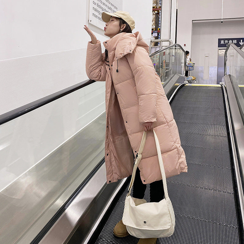 Loose Thick Long Stand-up Collar Hoodie Padded Coat Cotton-padded Coat Limorista