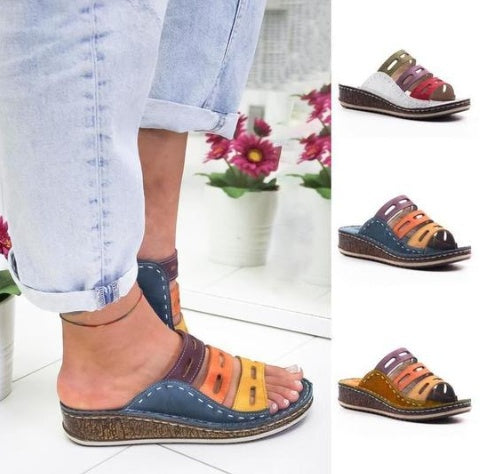 Car Line Hollow Color Leisure Sandals And Slippers Limorista