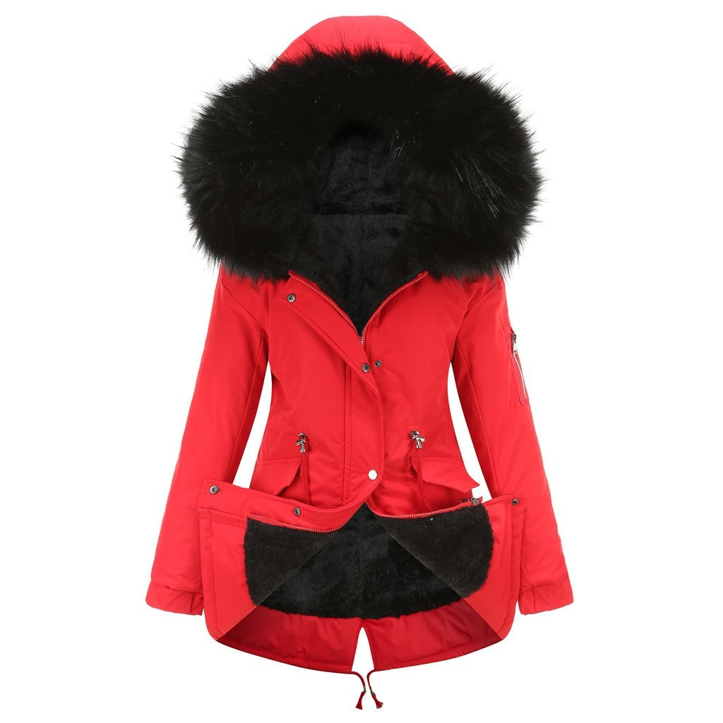 Parka Cotton-padded Coat Mid-length Hooded Limorista