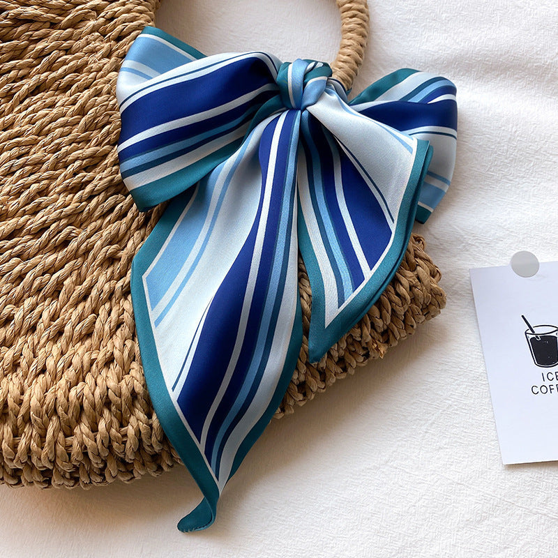 Narrow Long Strip Small Silk Scarf Women Fashion Leopard Pattern Limorista