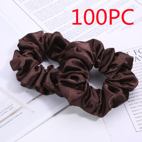 European And American Cloth Circle Head Rope Pure Color Headdress Hair Rope Limorista