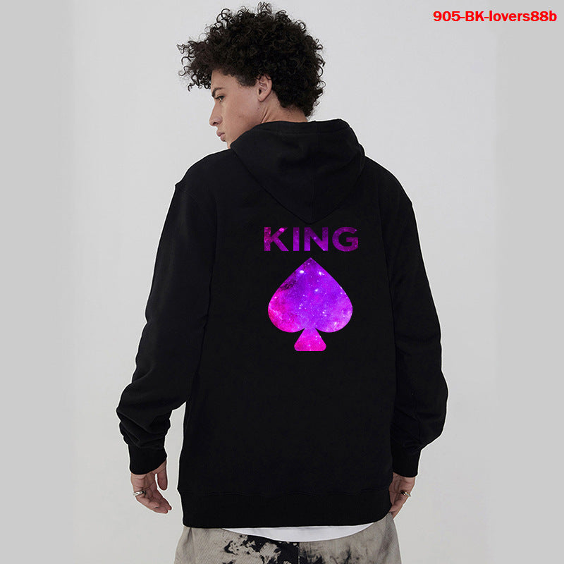 Women Hoodies King Queen Printed Sweatshirt Lovers Limorista