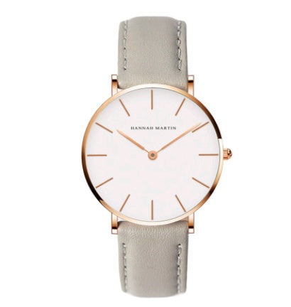 36mm ladies simple watch waterproof Korean white belt student watch Limorista