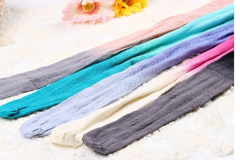 Gradient color hollow stockings anti-hook silk jacquard pantyhose lace stockings Limorista