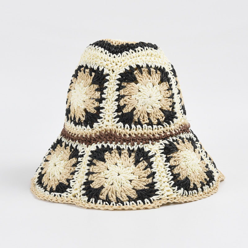 Hat Female Hand Crochet Papyrus Sun Foldable Limorista
