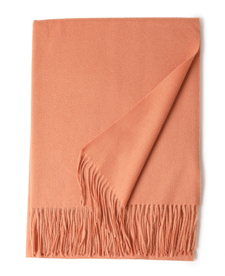 New Solid Color Wool Long Beard Warm Tassel Scarf Thick Limorista