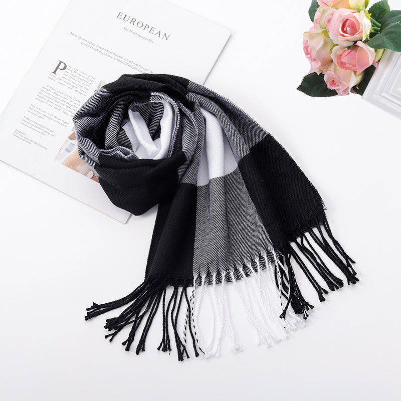 Autumn And Winter British Style Plaid Scarf Winter Limorista