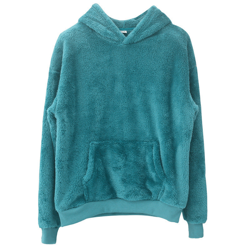 Double-sided Velvet Hooded Sweater Men&