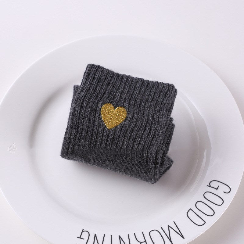 Hand-embroidered gold thread love women&