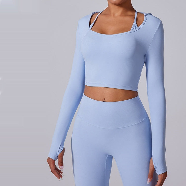 Autumn New Long Sleeve Nude Feel Fabric Sports Top Limorista