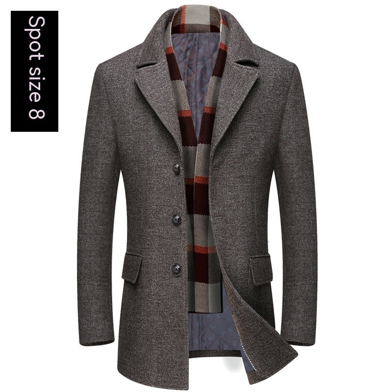 Thick Quilted Lapel Collar Men&