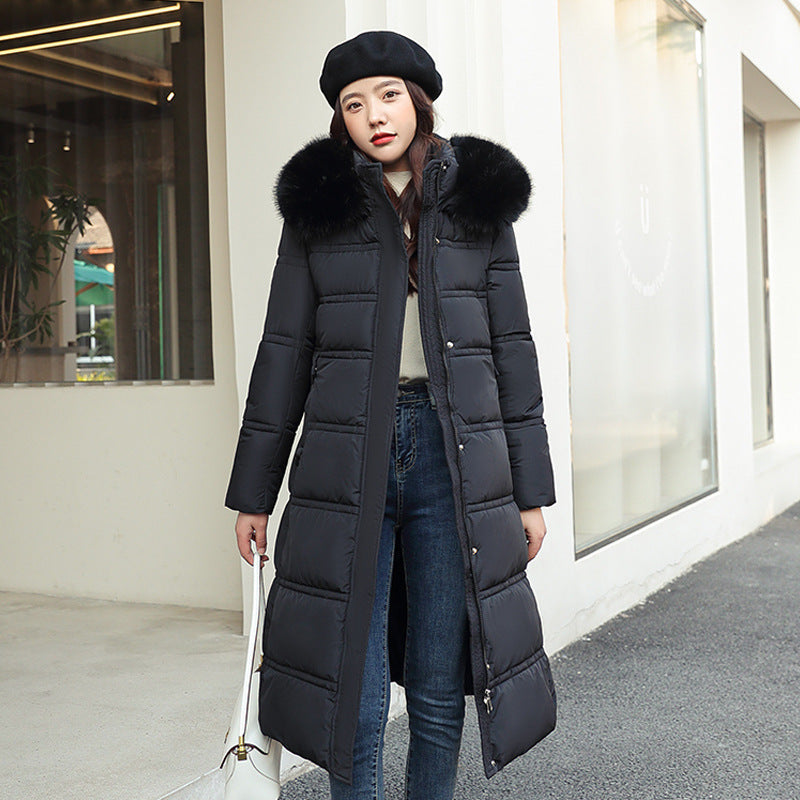 Over-the-knee Down Cotton Jacket Thickened Cotton-padded Coat Limorista