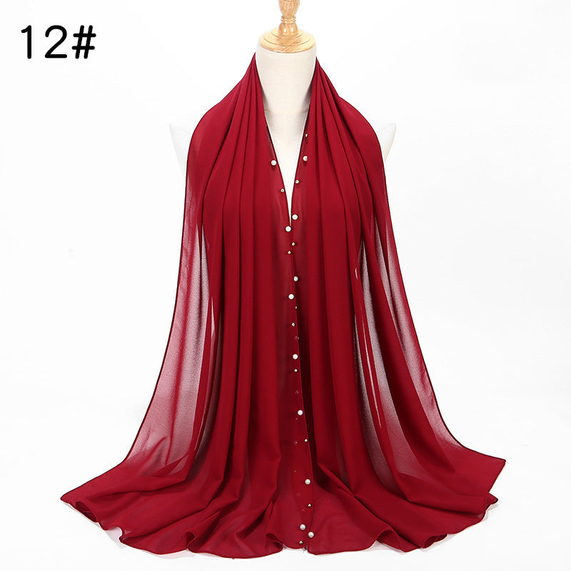 Chiffon nail pearl scarf hijab Limorista