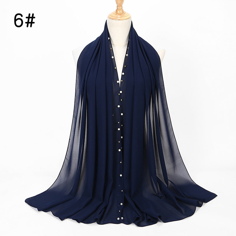 Chiffon nail pearl scarf hijab Limorista