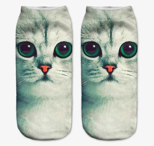 Popular Funny Unisex Short Socks 3D Cat Printed Anklet Socks Casual Socks Limorista