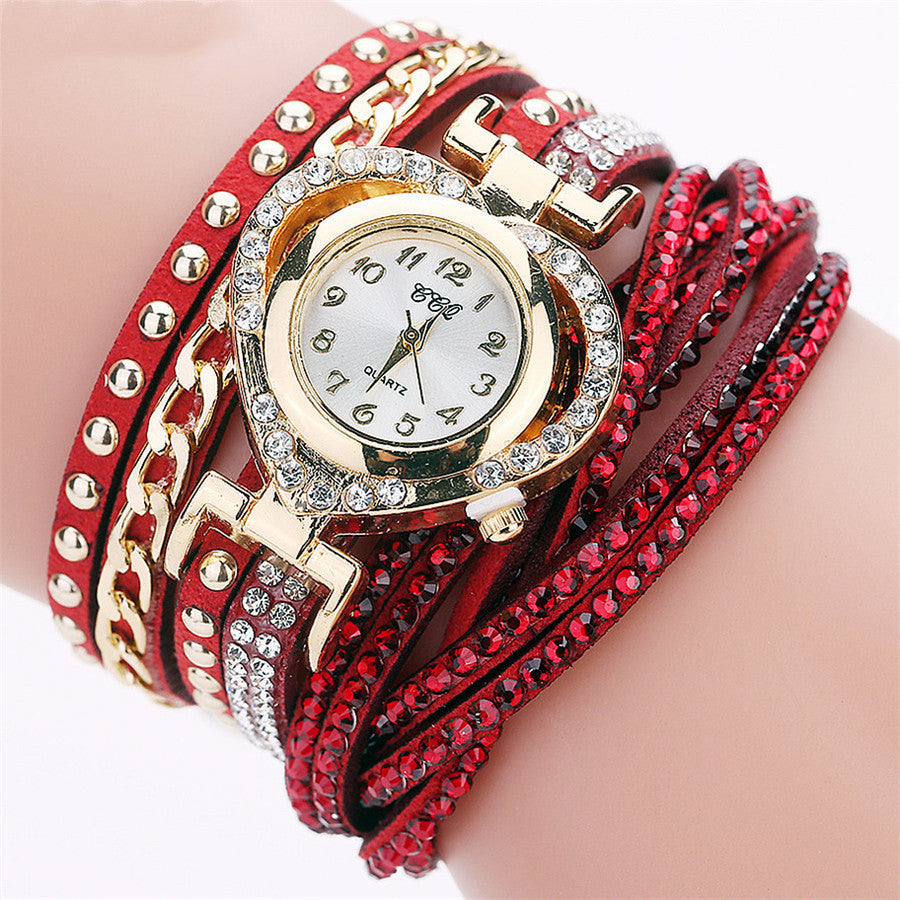 Ladies Round Diamond Love Dial Bracelet Watch Limorista