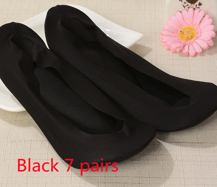 3D Arch Foot Massage Health Care Women Summer Socks Ice Silk Socks Shallow Mouth Silica Gel Invisible Slippers Feet Care Limorista