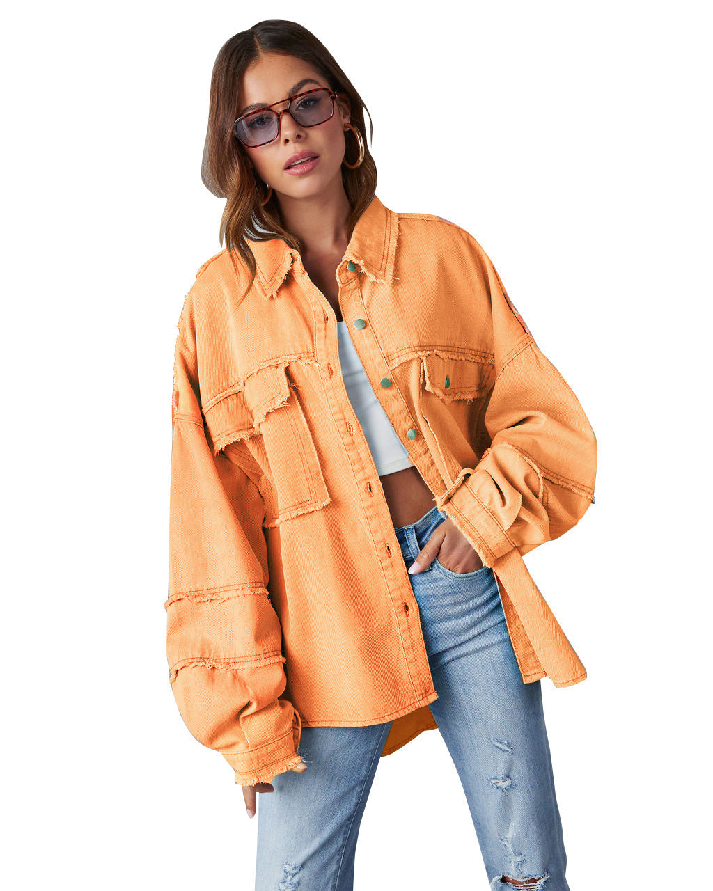 Casual Long Sleeve Denim Coat Limorista