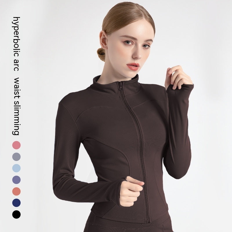 Limorista - Outer Wear Long Sleeve Quick-drying Skinny Yoga Clothes Slim Fit Slimming Fitness Running Yoga Sports Jacket