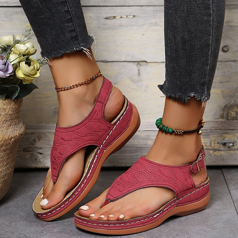 Summer Shoes Roman Retro Style Clip Toe Sandals Women Ankle Buckle Shoes Limorista