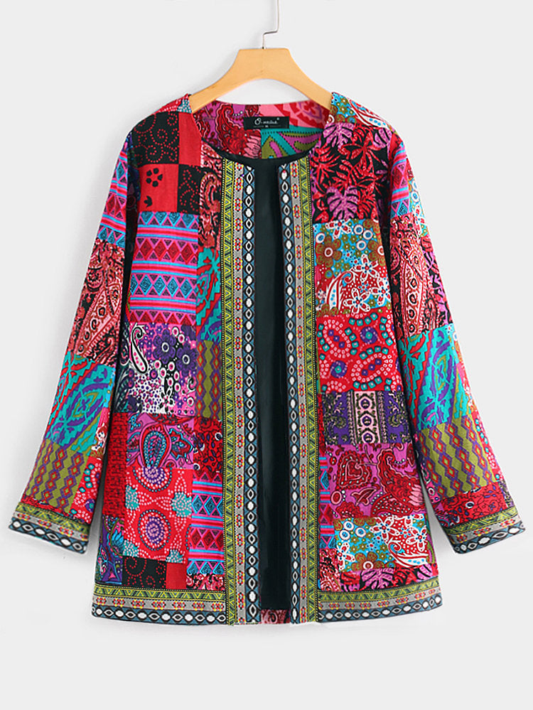 Printed Loose Long Sleeve Jacket Cardigan Limorista