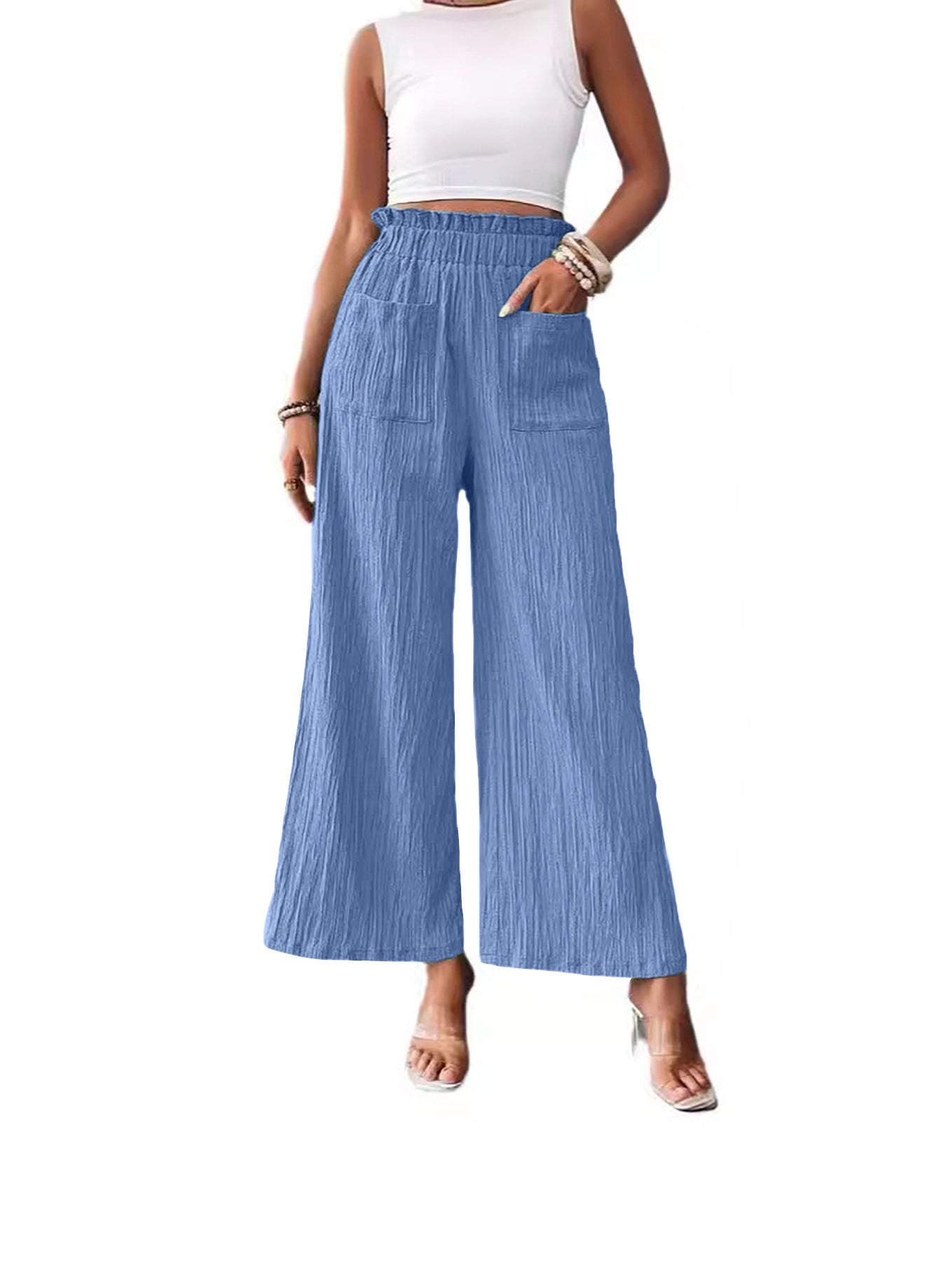 Casual Loose-fitting Wide-leg Slim-fit Trousers Limorista