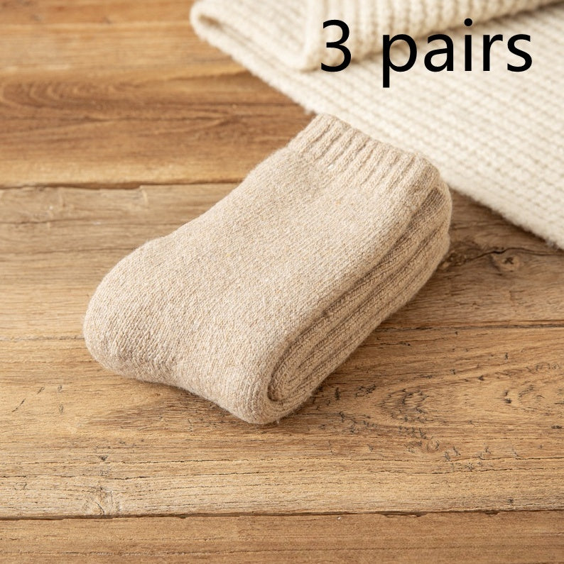 Winter Warm Padded Extra Thick Fleece Lined Fur Selvedge Female Middle Tube Socks - Limorista
