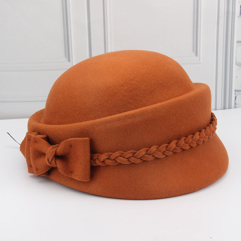 Elegant Bow Beret Wool Top Hat Limorista