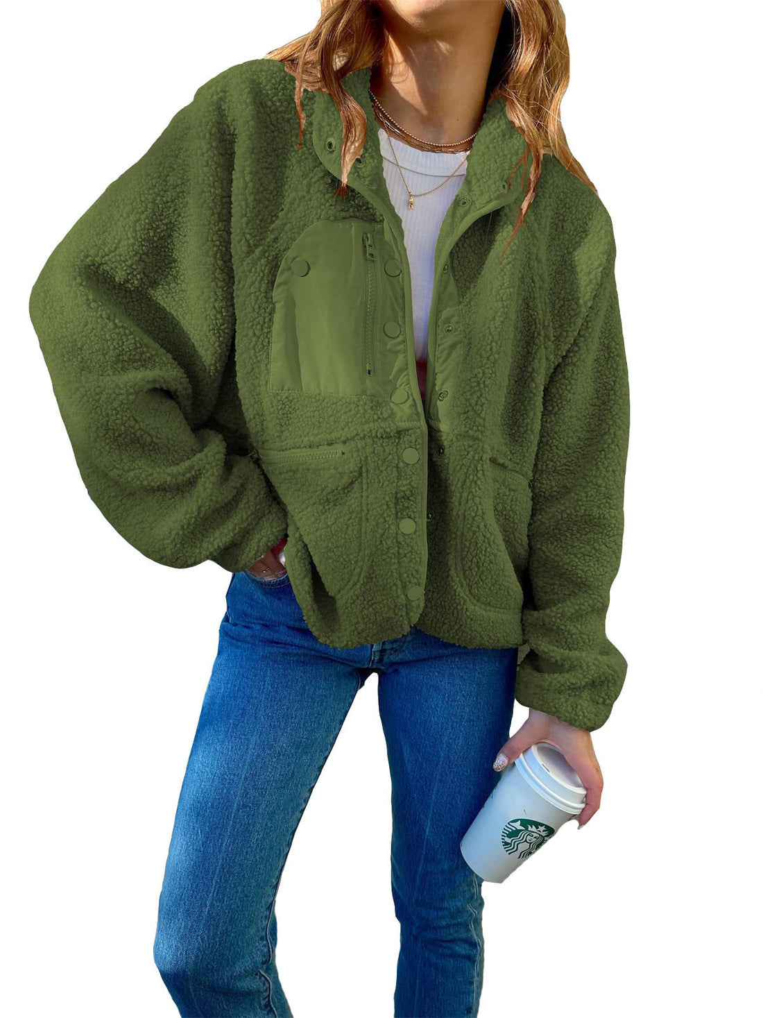 Short Cardigan Plush Jacket Lamb Wool Coat Limorista