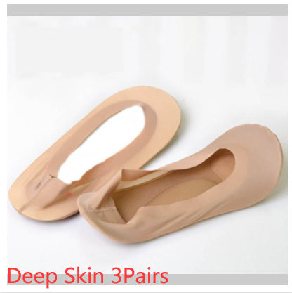 3D Arch Foot Massage Health Care Women Summer Socks Ice Silk Socks Shallow Mouth Silica Gel Invisible Slippers Feet Care Limorista