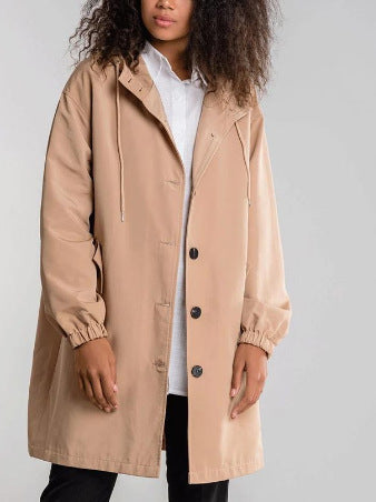 Plus Size Trench Coat Mid-length Loose Long Sleeve Jacket Limorista