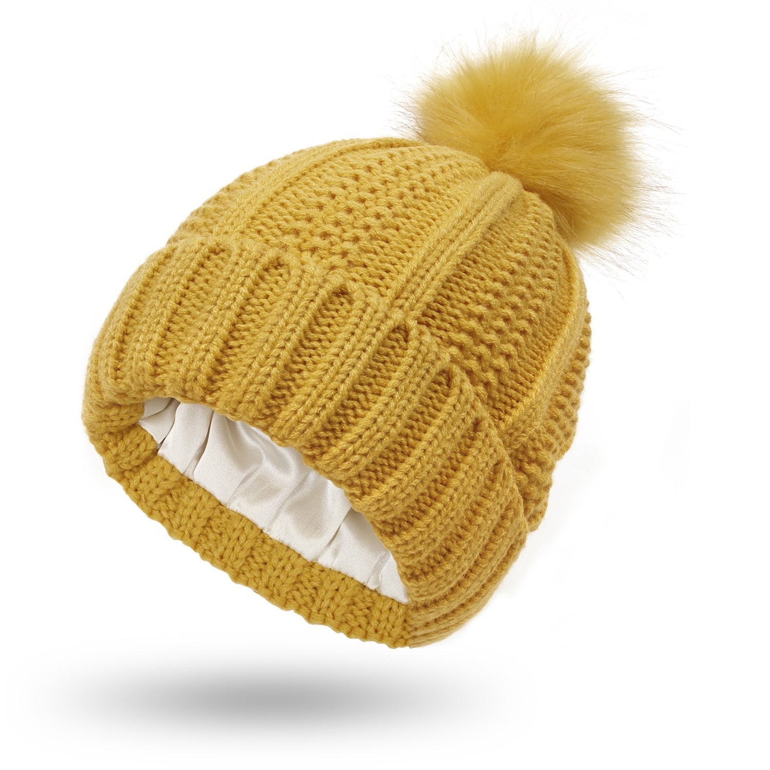 Woolen Cap Knitted Protection Hairstyle Silky Stretch Satin Knitted Hat Limorista