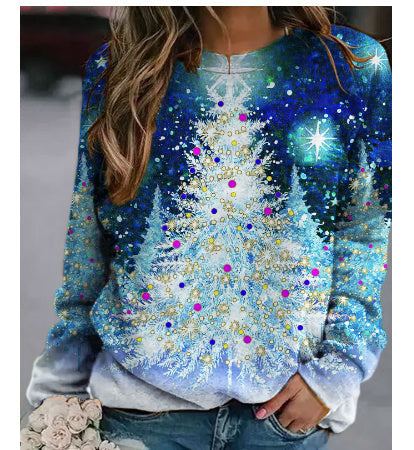 Christmas Printed Pattern Loose Sweater Coat Limorista