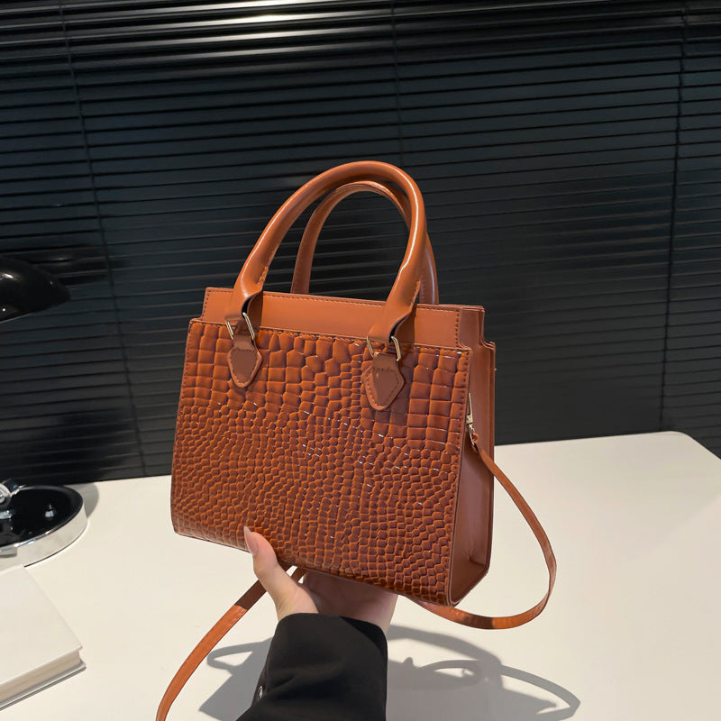 Large-capacity Textured Commuter Tote Pattern Shoulder Messenger Bag Limorista