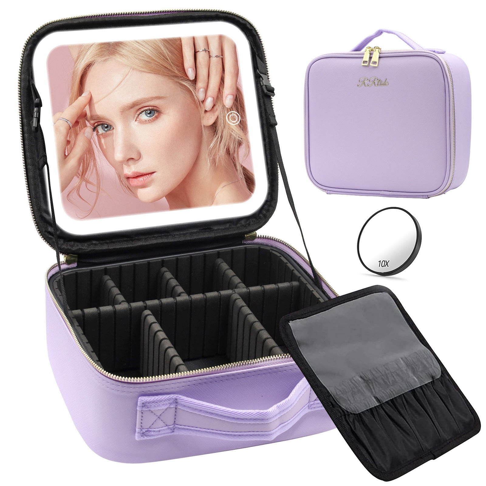 Large Capacity Cosmetic Case With LED Mirror High Sense Multifunctional Storage For Makeup Artist Cosmetic Bag Limorista