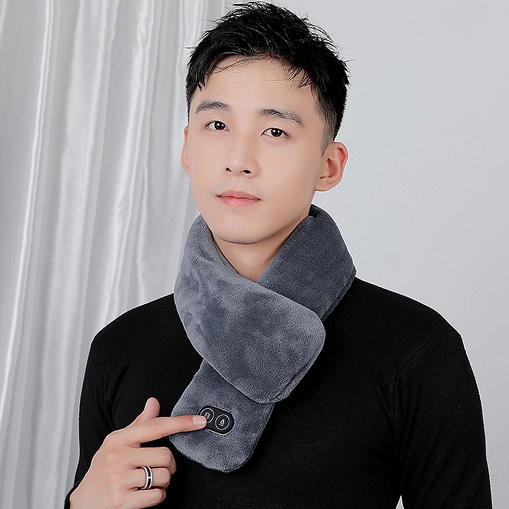 Women Men Soft Temperature Control Pain Relief Cervical Massage Shoulder Neck Wrap USB Heated Scarf Shawl Washable Winter Warm Limorista