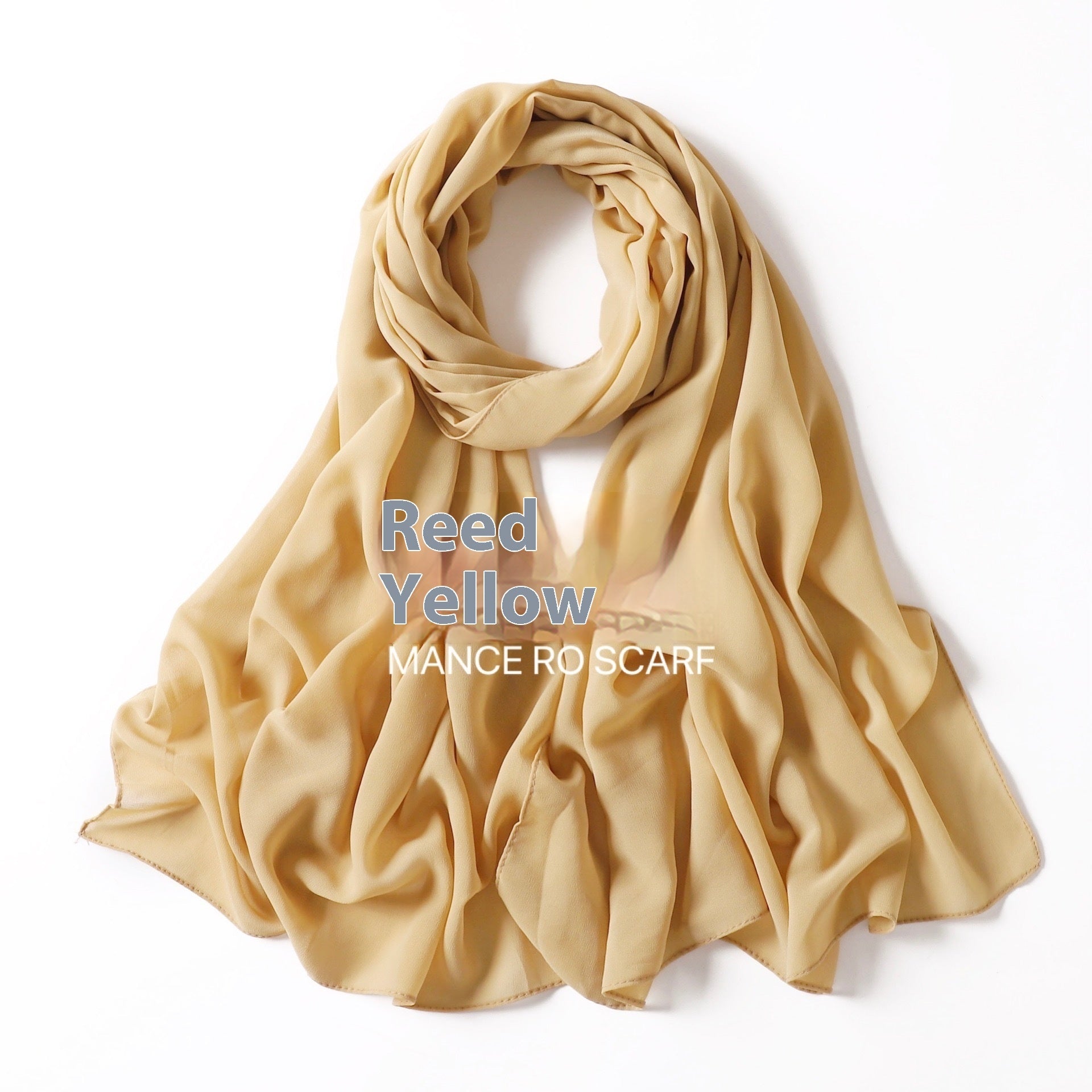 Pure Color Pearl Chiffon Scarf Headcloth Veil Chiffon Scarf Limorista