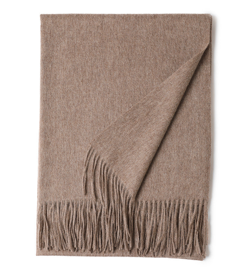 New Solid Color Wool Long Beard Warm Tassel Scarf Thick Limorista