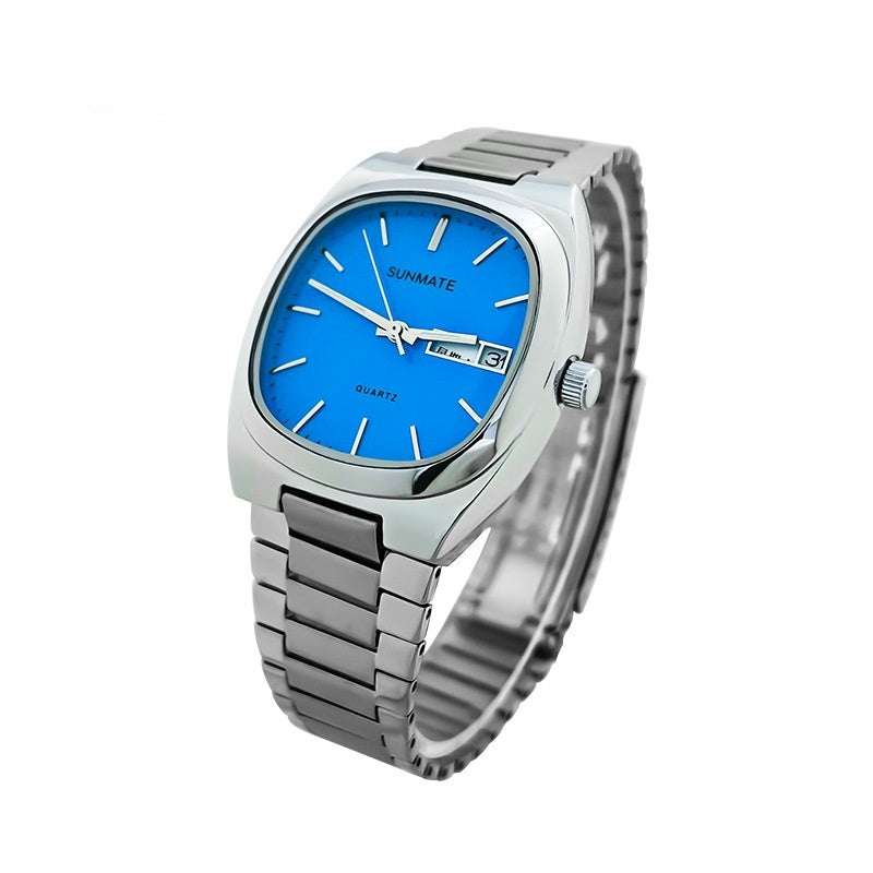 Fashion Simple Square White Shell Steel Belt Quartz Watch Limorista