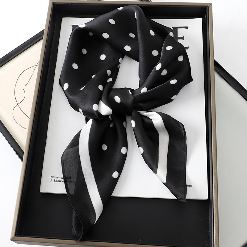 Artificial Silk Striped High-grade Korean Style Stylish Beach Arm Bag Silk Scarf Limorista