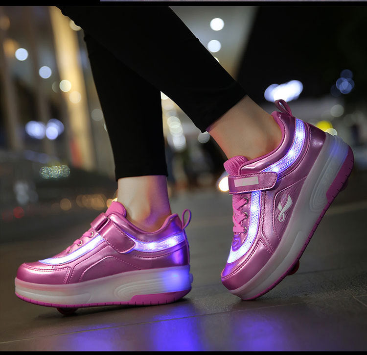 Sports Shoelace Wheels Shoes Men And Women Pulley Student Single And Double Wheel Limorista