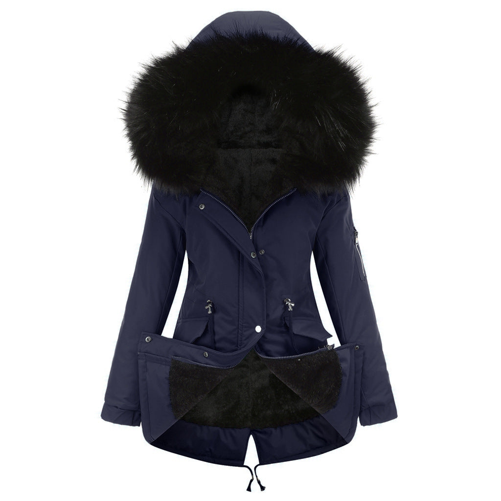 Parka Cotton-padded Coat Mid-length Hooded Limorista